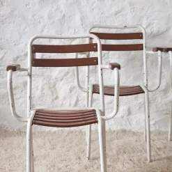 Pamono Mid-Century Modern French Stackable Garden Chairs, 1950s, Set of 4