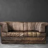 Pamono Mid-Century Modern German Brutalist Brown Leather 2-Seater Sofa, 1970s