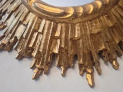 Pamono Mid-Century Modern Gilded Sunburst Wall Mirror, 1960s> Mirrors
