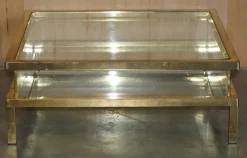 Pamono Mid-Century Modern Glass Coffee Table from Maison Jansen, 1960s><noscript><img width=