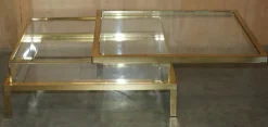 Pamono Mid-Century Modern Glass Coffee Table from Maison Jansen, 1960s><noscript><img width=
