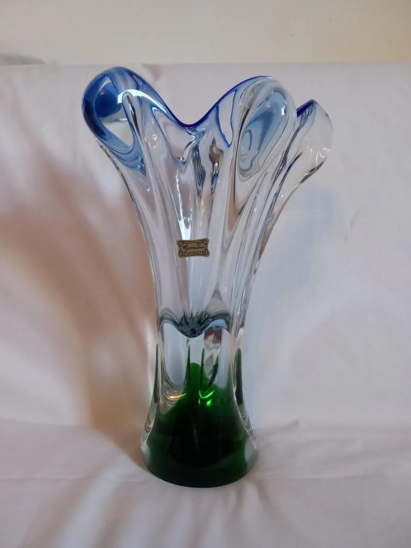 Pamono Mid-Century Modern Glass Vase from Egermann Glass> Vases