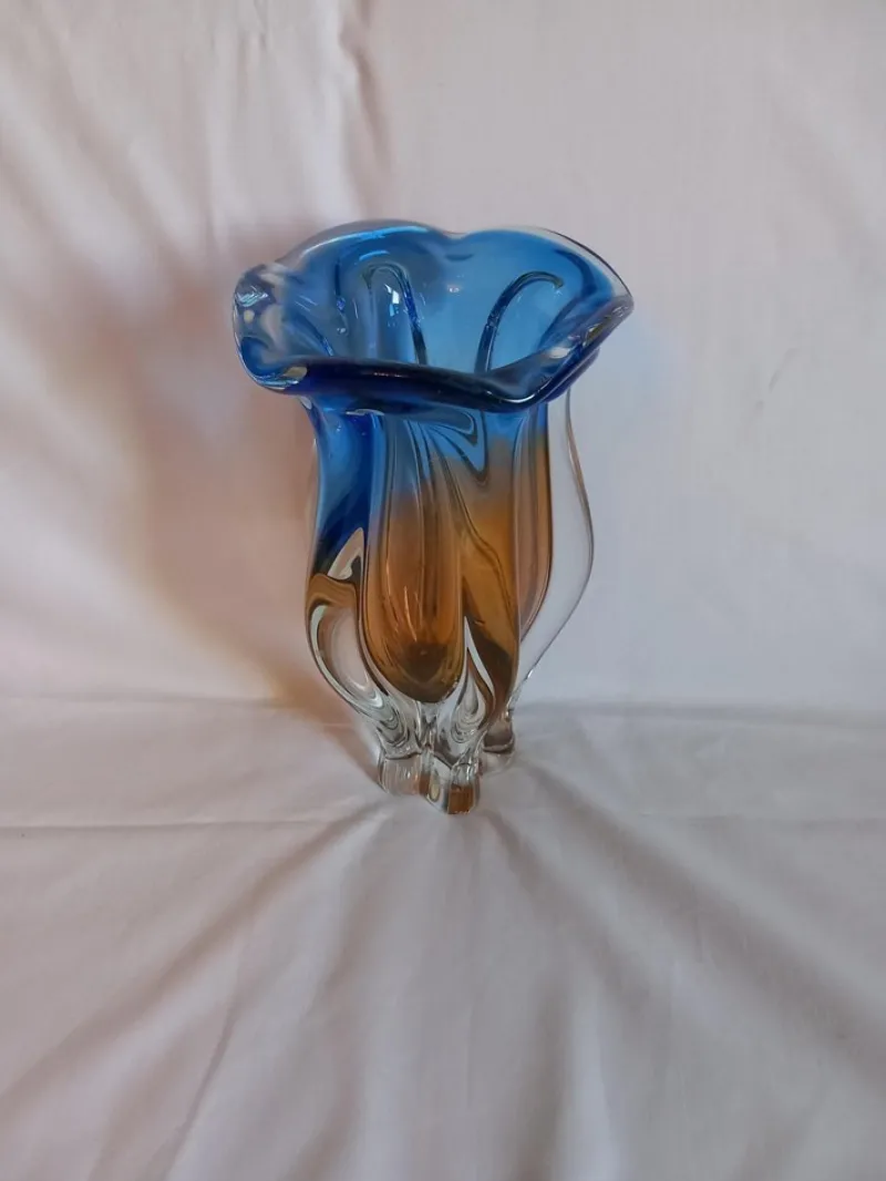 Online Pamono Mid-Century Modern Glass Vase by Josef Hospodka for Chribska Glassworks