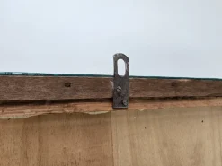 Pamono Mid-Century Modern Green Skai Coat Stand with Brass Hangers, 1950><noscript><img width=
