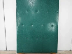 Pamono Mid-Century Modern Green Skai Coat Stand with Brass Hangers, 1950><noscript><img width=