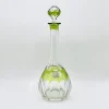 Pamono Mid-Century Modern Hand-Blown Green Cut-to-Clear Crystal Osram Decanter with Stopper from Val St. Lambert, 1950s> Bottles, Carafes & Jugs