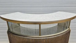 Pamono Mid-Century Modern Home Cocktail Bar with Bar Stools and Mirror, England, 1960s, Set of 4><noscript><img width=