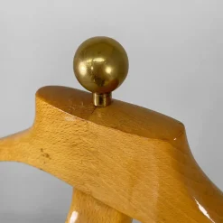 Pamono Mid-Century Modern Italian Wood and Brass Valet Stand from Fratelli Reguitti, 1960s><noscript><img width=