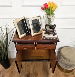 Clearance Pamono Mid-Century Modern Italian Wood and Brass Entryway Console Cabinet, 1960s