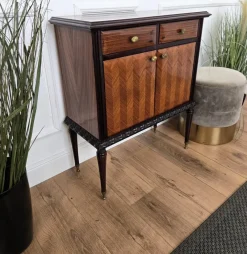 Clearance Pamono Mid-Century Modern Italian Wood and Brass Entryway Console Cabinet, 1960s
