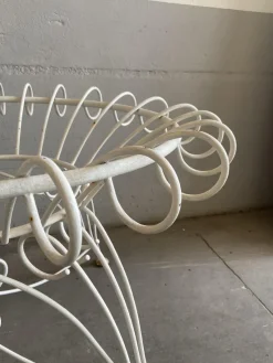 Hot Pamono Mid-Century Modern Italian Painted Iron Garden Table with Oval Glass Top, 1960s