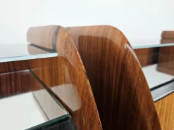 Pamono Mid-Century Modern Italian Mahogany-Clad Nightstands with Mirror Tops, 1950s, Set of 2><noscript><img width=