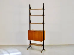 Sale Pamono Mid-Century Modern Italian Freestanding Teak and Steel Modular Bookshelf, 1960s
