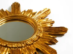 Pamono Mid-Century Modern Italian Sunburst Wall Mirror in Wood and Resin, 1950s><noscript><img width=