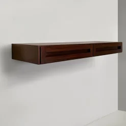 Pamono Mid-Century Modern Italian Wood Wall Console attributed to Vittorio Introini, 1960s> Console Tables