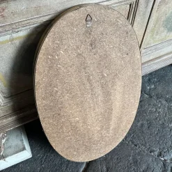 Pamono Mid-Century Modern Italian Brass Oval Wall Mirror in the style of Giò Ponti, 1960s><noscript><img width=