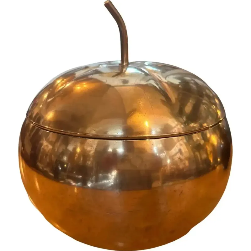 Online Pamono Mid-Century Modern Italian Brass Pumpkin Ice Bucket, 1970s