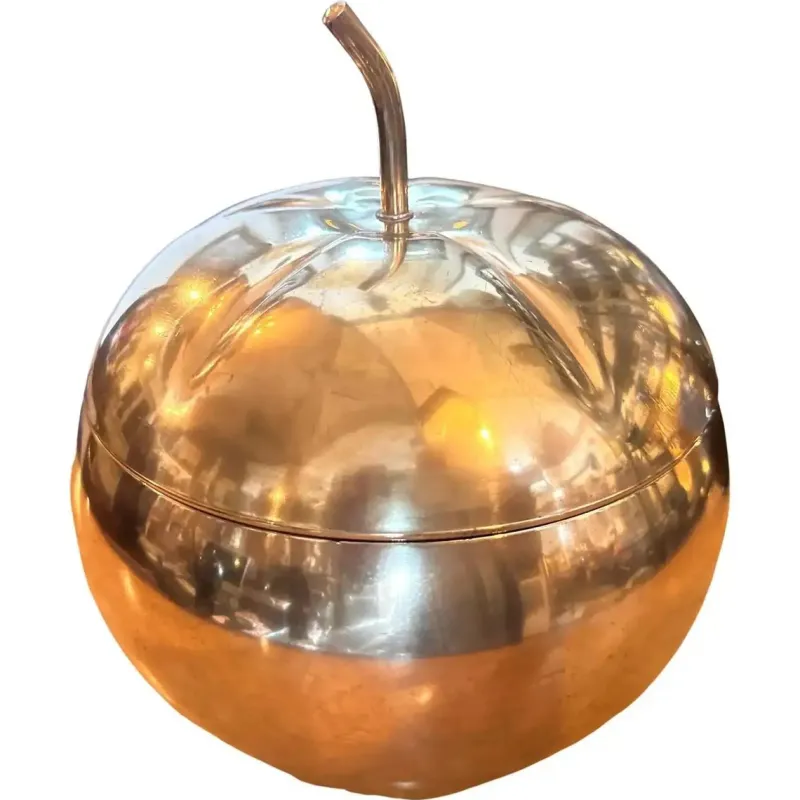 Online Pamono Mid-Century Modern Italian Brass Pumpkin Ice Bucket, 1970s