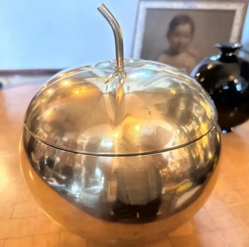 Online Pamono Mid-Century Modern Italian Brass Pumpkin Ice Bucket, 1970s