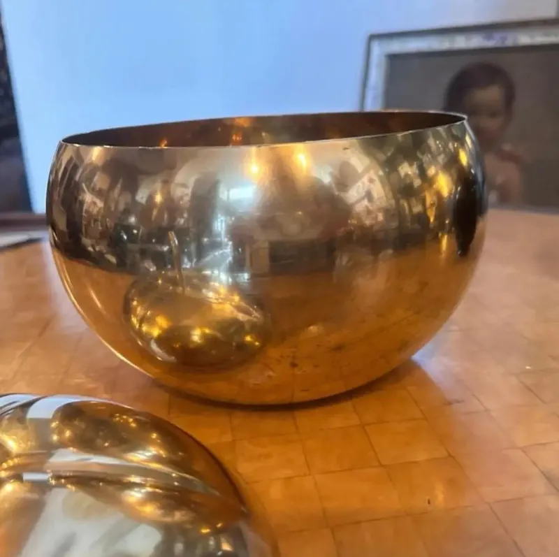 Online Pamono Mid-Century Modern Italian Brass Pumpkin Ice Bucket, 1970s