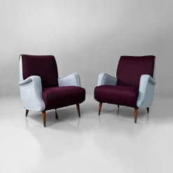 Pamono Mid-Century Modern Italian Mod. 802 Lounge Chairs by Carlo De Carli for Cassina, 1950s, Set of 2> Lounge Chairs & Armchairs