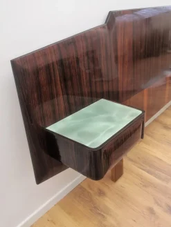 New Pamono Mid-Century Modern Italian Bed Frame with Floating Nightstands, 1950s