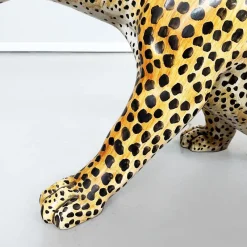 Pamono Mid-Century Modern Italian Feline Animal Cheetah Ceramic Statue, 1960s><noscript><img width=