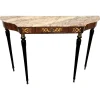 Pamono Mid-Century Modern Italian Black Wood and Brass Console Table with Marble Top, 1950s> Console Tables