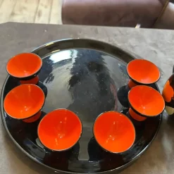 Sale Pamono Mid-Century Modern Italian Ceramic Rosolio Set by Rometti, 1950s, Set of 8