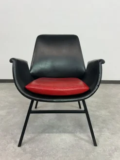 Pamono Mid-Century Modern Leather Seating Group by Gastone Rinaldi, 1970s, Set of 4><noscript><img width=