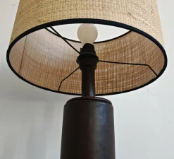 Pamono Mid-Century Modern Leather Floor Lamp by Nicetin, Former Yugoslavia, 1980s><noscript><img width=