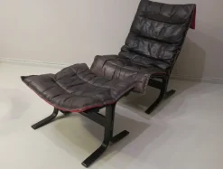 Discount Pamono Mid-Century Modern Leather Siesta Chair with Ottoman by Ingmar Relling, Set of 2
