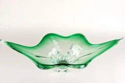Discount Pamono Mid-Century Modern Murano Glass Bowl in Green & Clear Tones, Italy, 1960s