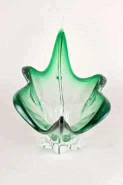 Discount Pamono Mid-Century Modern Murano Glass Bowl in Green & Clear Tones, Italy, 1960s