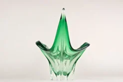 Discount Pamono Mid-Century Modern Murano Glass Bowl in Green & Clear Tones, Italy, 1960s