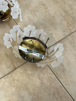 Pamono Mid-Century Modern Murano Glass Flower Wall Lamps, 1960s, Set of 2><noscript><img width=