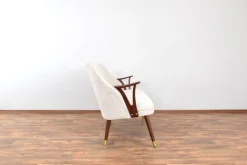 Pamono Mid-Century Modern Norwegian Teak and Boucle Sofa, 1960s