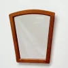 Pamono Mid-Century Modern Oak Wall Mirror with Beveled Glass and Arched Top, 1950s> Mirrors