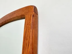 Pamono Mid-Century Modern Oak Wall Mirror with Beveled Glass and Arched Top, 1950s><noscript><img width=
