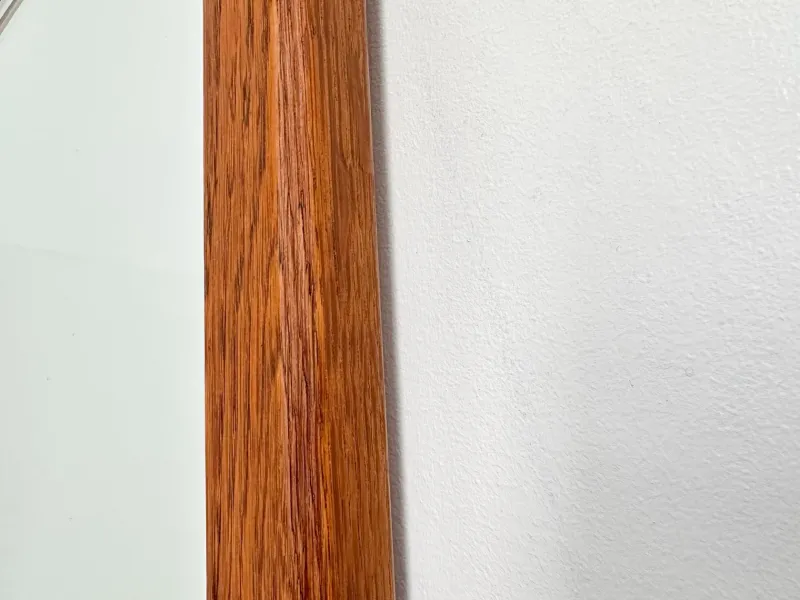 Pamono Mid-Century Modern Oak Wall Mirror with Beveled Glass and Arched Top, 1950s> Mirrors