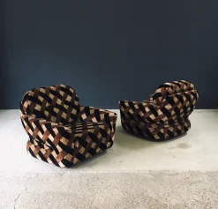 Pamono Mid-Century Modern Op Art Psychedelic Lounge Chairs, Italy, 1970s, Set of 2><noscript><img width=