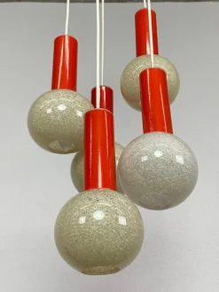 Pamono Mid-Century Modern Orange Hanging Lamp, 1960s><noscript><img width=