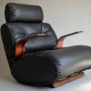 Outlet Pamono Mid-Century Modern Plywood and Leather Rocking Chair