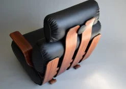 Outlet Pamono Mid-Century Modern Plywood and Leather Rocking Chair