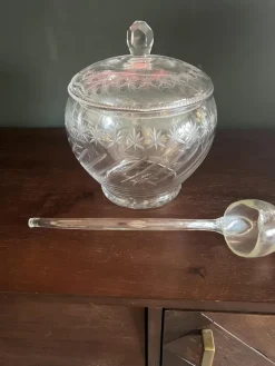 Pamono Mid-Century Modern Punch Set with 12 Glasses and Glass Ladle, 1960s, Set of 13><noscript><img width=