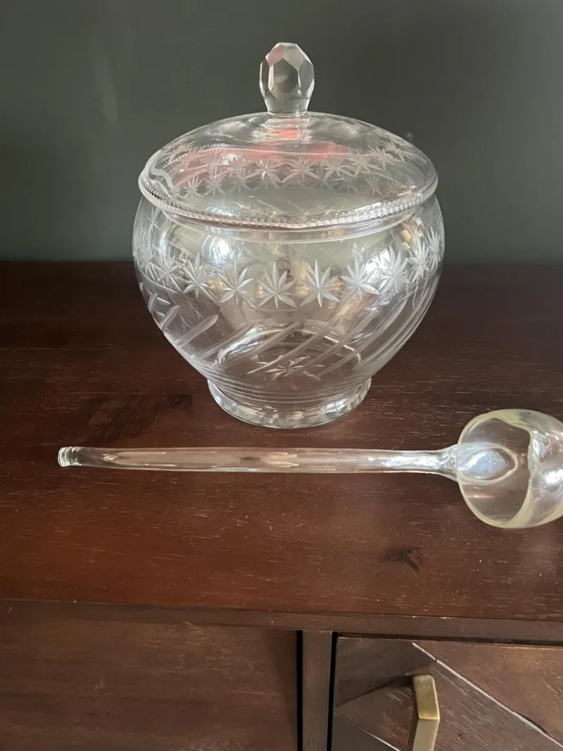 Pamono Mid-Century Modern Punch Set with 12 Glasses and Glass Ladle, 1960s, Set of 13> Glassware