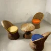 Best Pamono Mid-Century Modern Rattan Terrasse Summer Set, France, 1950s, Set of 4