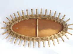 Hot Pamono Mid-Century Modern Rattan Oval Mirror, 1960s