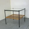 Pamono Mid-Century Modern Rattan and Glass Coffee Table by Dirk Van Sliedregt for Gebroeders Jonkers Noordwolde, 1950s> Coffee & Side Tables