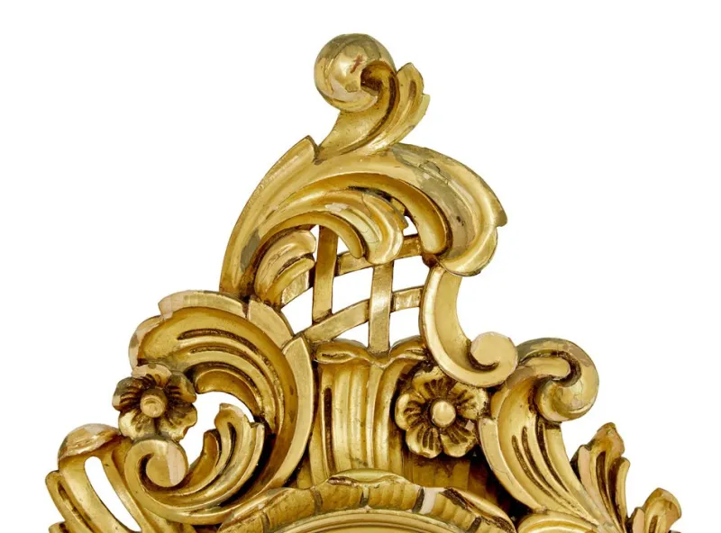 Pamono Mid-Century Modern Rococo Revival Carved Gilt Clock from Westerstrand, 1950s> Clocks